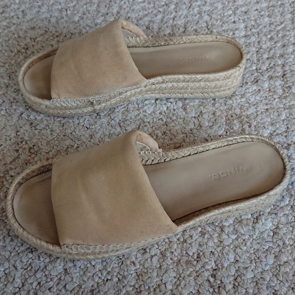 Vince Jesse suede slip-on platform sandals size 7